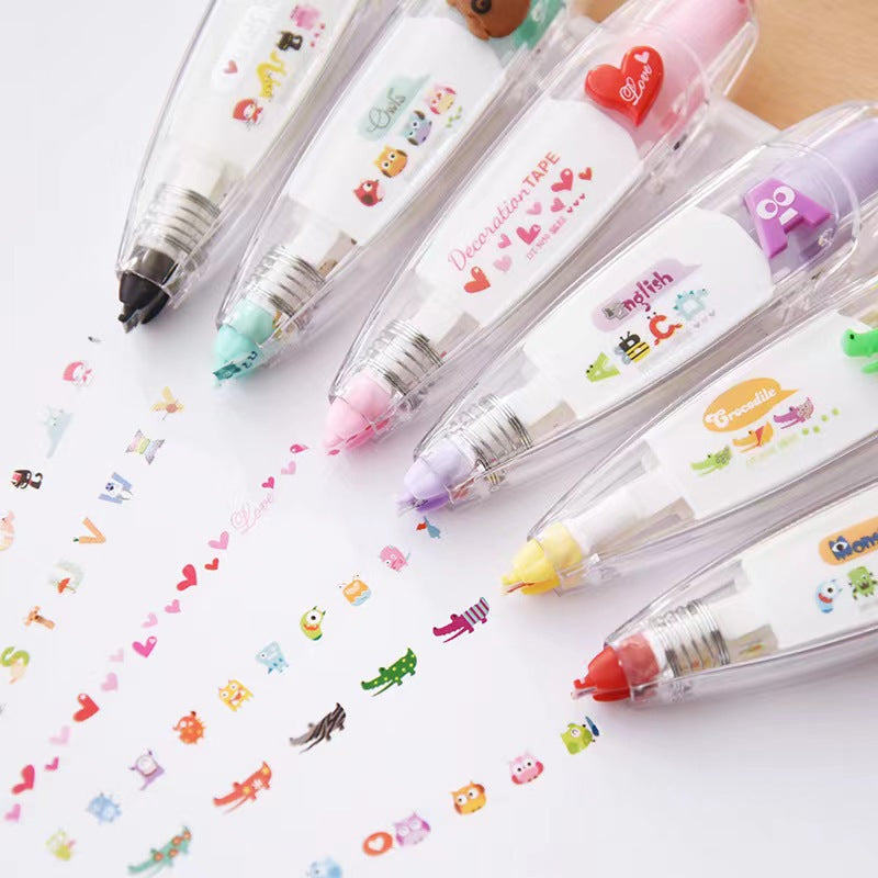 School students DIY decorative cartoon kawaii fancy correction tape