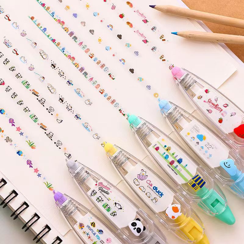 School students DIY decorative cartoon kawaii fancy correction tape