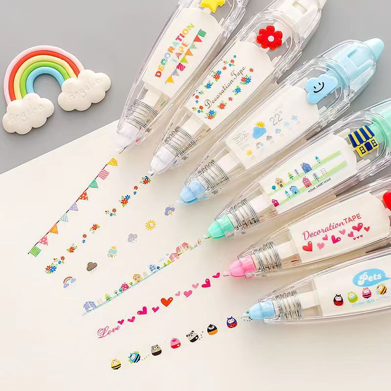 School students DIY decorative cartoon kawaii fancy correction tape