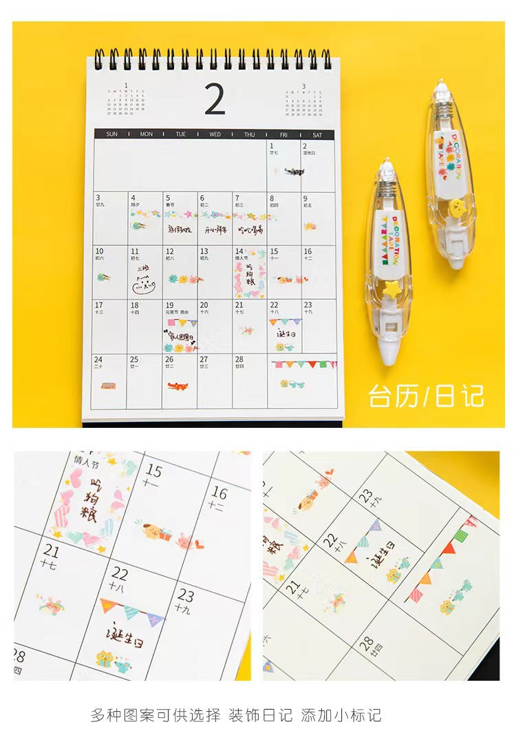 School students DIY decorative cartoon kawaii fancy correction tape